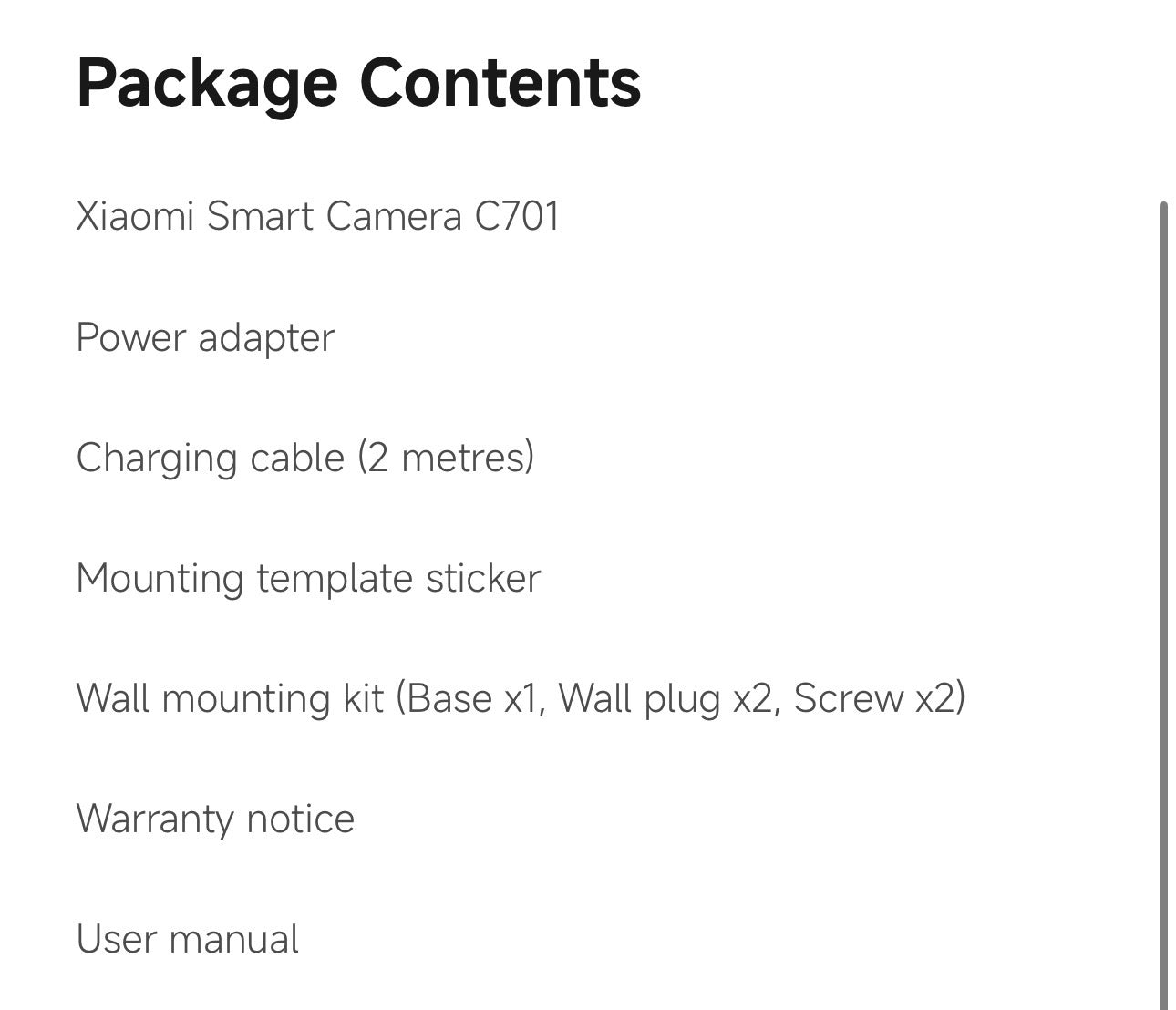 Xiaomi Smart Camera C701