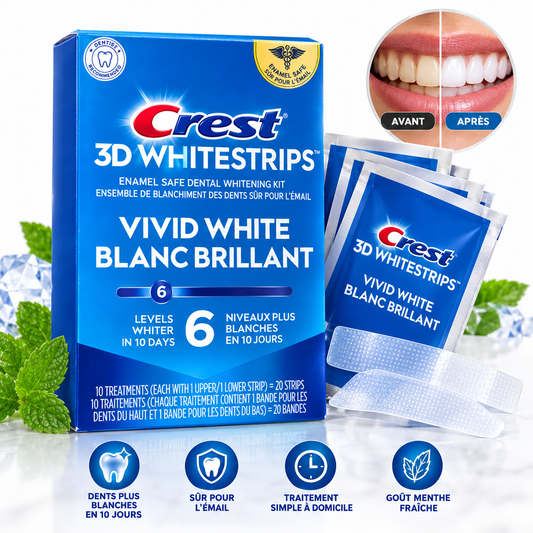 CREST 3D WHITESTRIPS ( Blanc Brillant ) 10 treatments