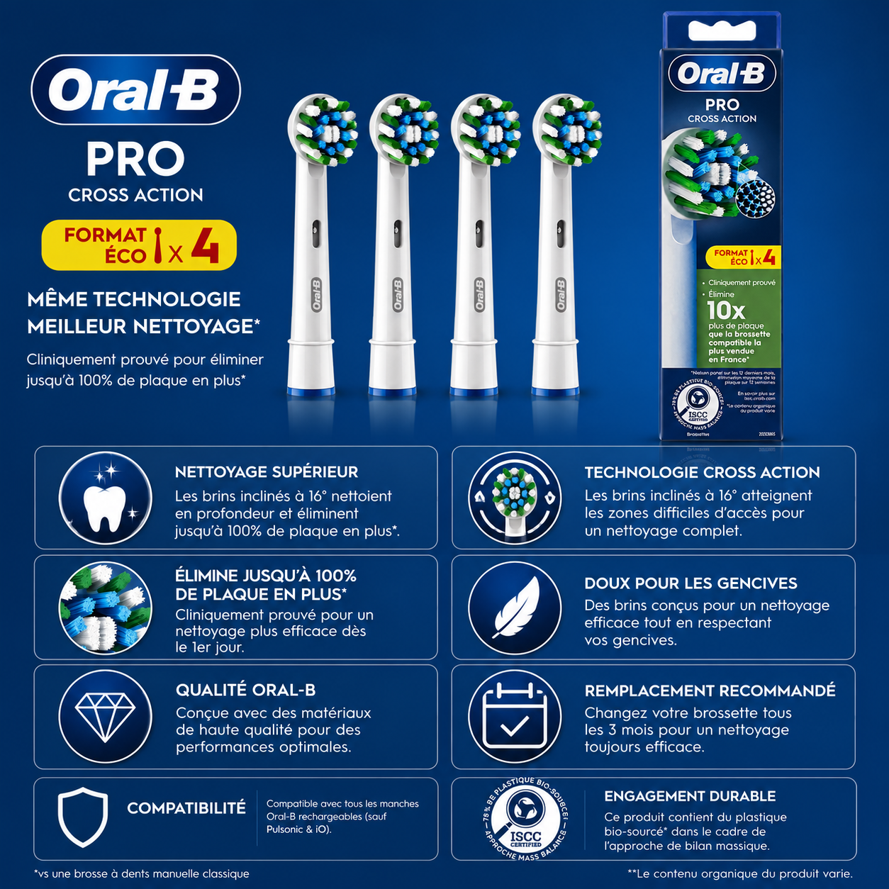 BROSSETTES Oral-B - Boite de 4*recharge