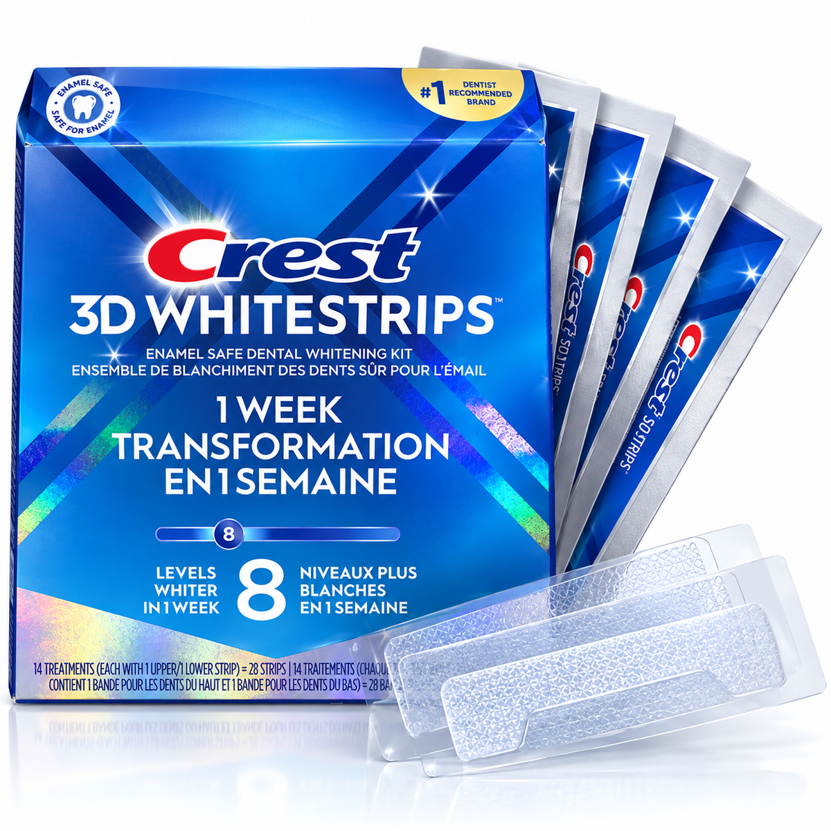 CREST 3D WHITESTRIPS ( 1 week transformatin ) 14 treatments