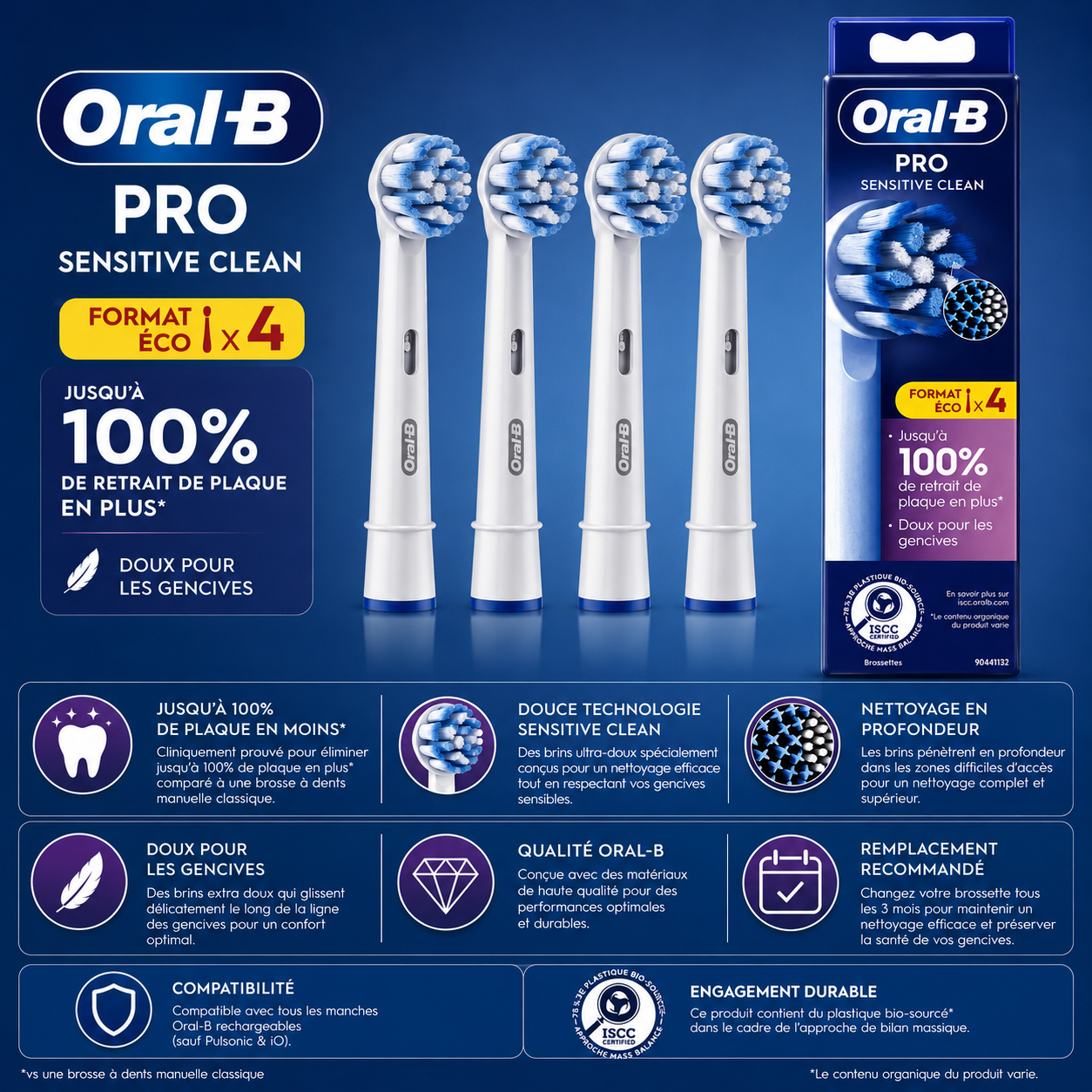 BROSSETTES Oral-B - Boite de 4*recharge