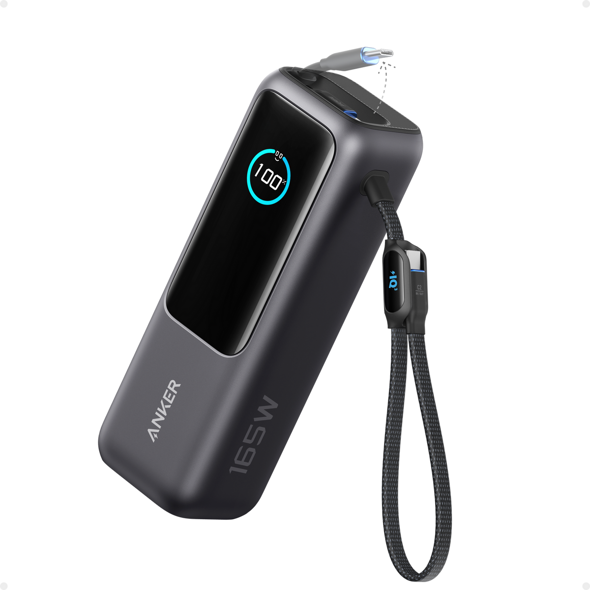 Anker Laptop Power Bank (25k 165W) Built in and Retractable Cable
